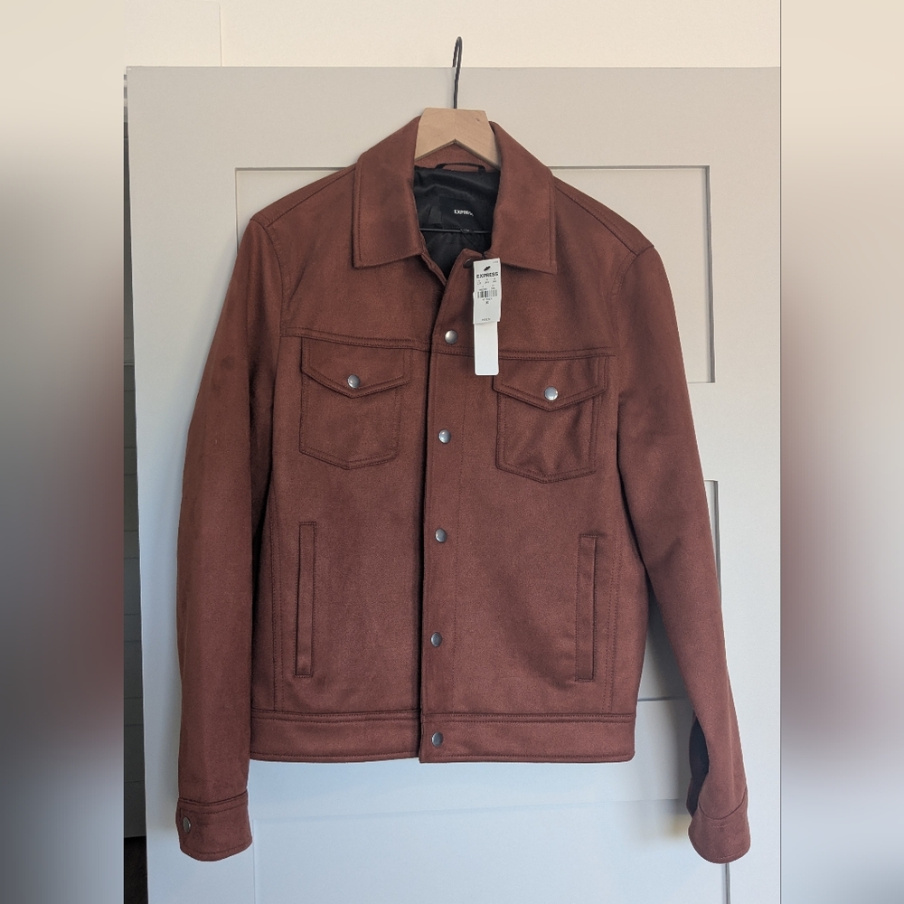 Men's Express Suede Trucker Jacket, Size X-Small
